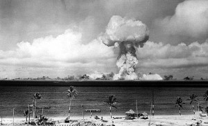 Able, atomic bomb detonated in 1946 by the US Army as part of Operation Crossroads. Photo by US